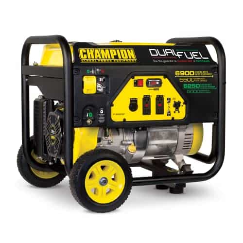 Champion dual-fuel open-frame portable generator