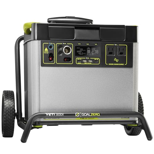 Goal Zero Yeti 3000X Portable Power Station, 2982Wh Portable Lithium Battery Emergency Power Station, 2000W Portable AC Inverter, Outdoor Portable Generator, Portable Solar Generator for Solar Panels