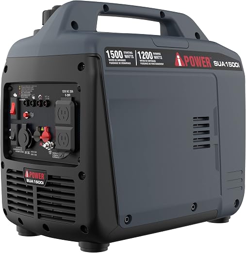 A-iPower Portable Inverter Generator, 2000W Ultra-Quiet RV Ready, EPA Compliant, Small & Ultra Lightweight For Backup Home Use, Tailgating & Camping (SUA2000iV)